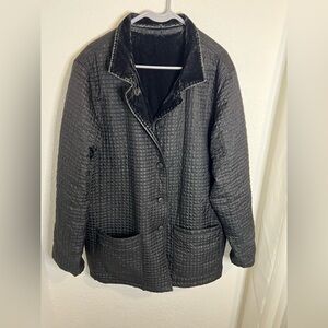 Drizzle Women's Reversible Jacket Size 1X Button Up Casual Quilted